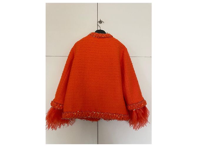 Valentino Orange Wool Jacket with Sequins - view 8