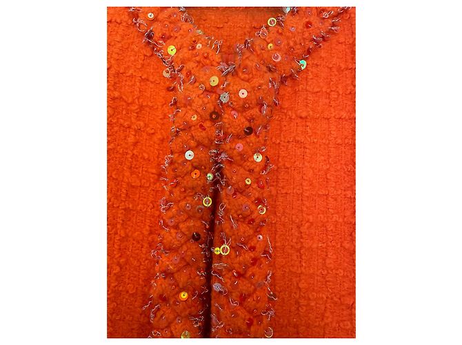 Valentino Orange Wool Jacket with Sequins - view 9