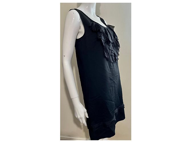 Diane Von Furstenberg Vestido recto de DvFDemeta con fichou de seda Negro - vista 2