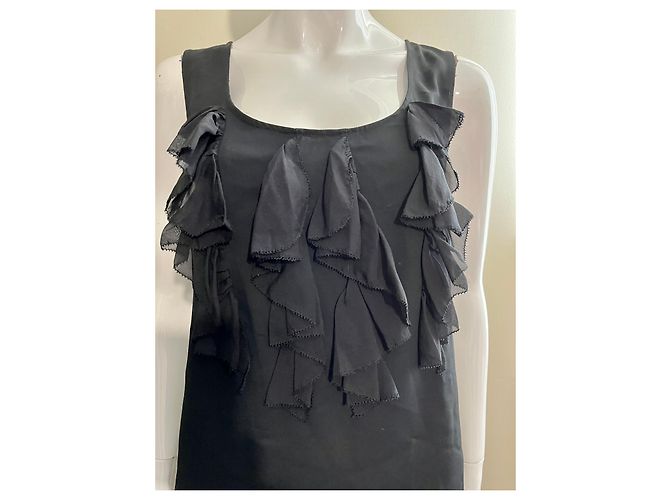 Diane Von Furstenberg Vestido recto de DvFDemeta con fichou de seda Negro - vista 4