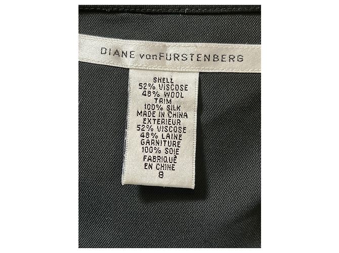 Diane Von Furstenberg Vestido recto de DvFDemeta con fichou de seda Negro - vista 5