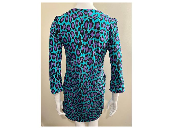 Diane Von Furstenberg Vintage-Reissue-Kleid von DvF mit „Acid Leopard“-Muster Mehrfarben - Ansicht 2
