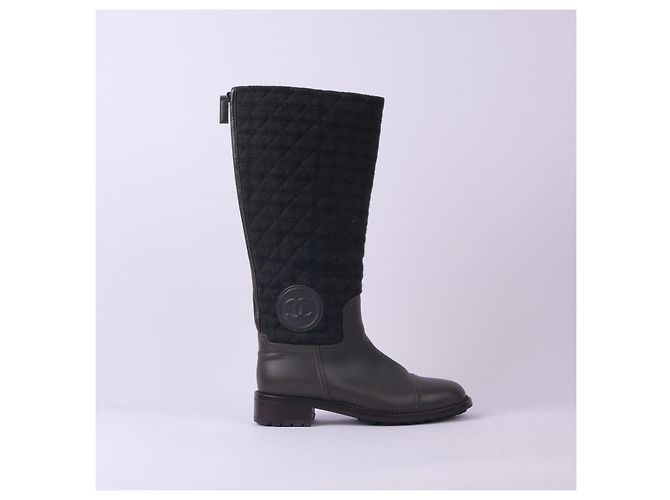Botas CHANEL EU 38.5 Cuero Verde - vista 2
