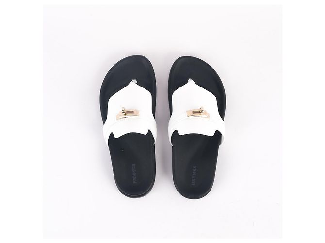 Kelly Hermès Sandali HERMES EU 39 Leather Bianco - vista 2