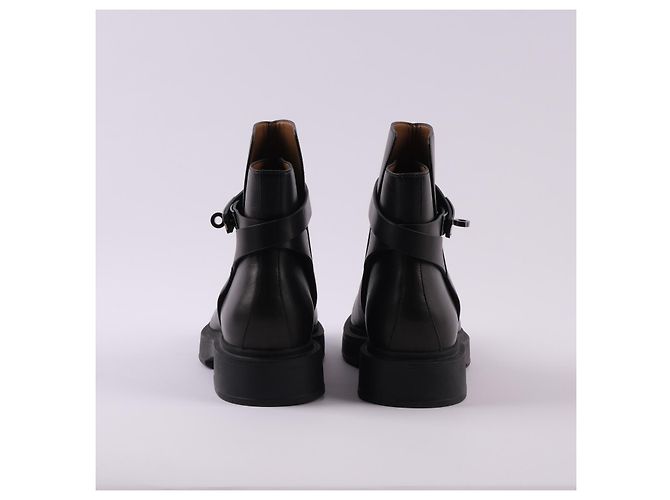 Kelly Hermès HERMES Botines T.UE 38 cuero Negro - vista 3