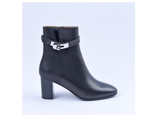 Kelly Hermès HERMES Botines T.UE 37 cuero Negro - vista 2