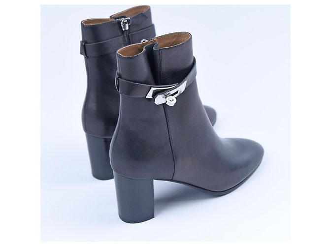 Kelly Hermès HERMES Botines T.UE 37 cuero Negro - vista 3