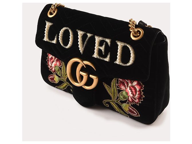 Marmont Borse GUCCI in velluto Nero - vista 2