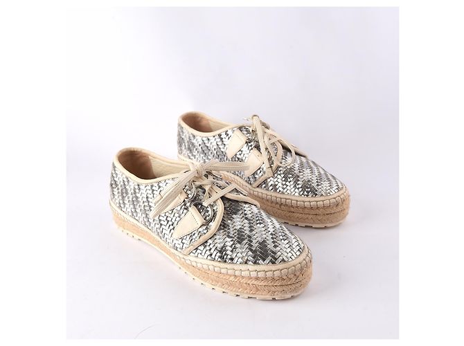 DIOR Sneakers EU 39.5 Leder Silber - Ansicht 2