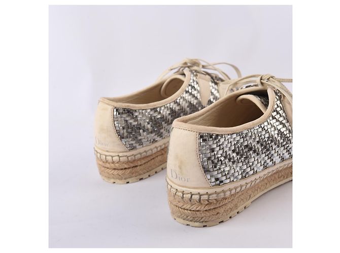 DIOR Sneakers EU 39.5 Leder Silber - Ansicht 3