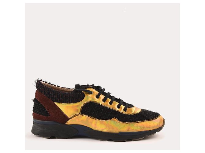 Sneakers CHANEL EU 40 Pelle D'oro - vista 3