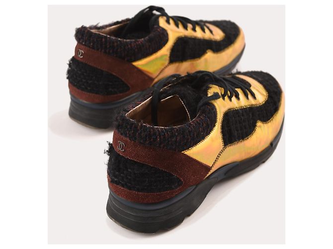 Sneakers CHANEL EU 40 Pelle D'oro - vista 4