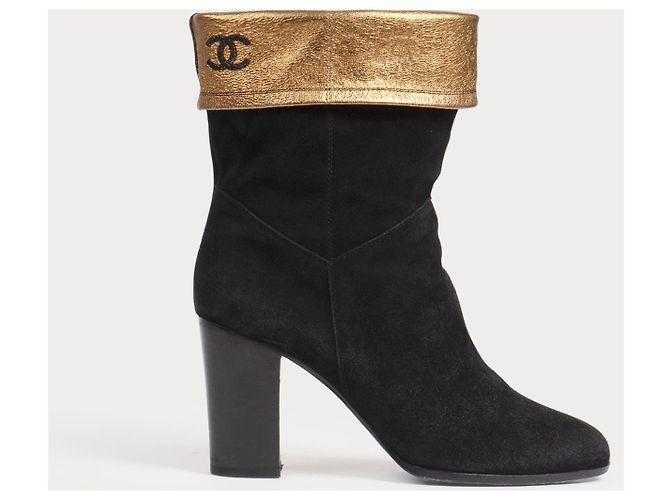 CHANEL Botines EU 38.5 de ante Negro - vista 2