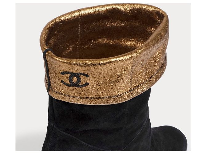 CHANEL Botines EU 38.5 de ante Negro - vista 3