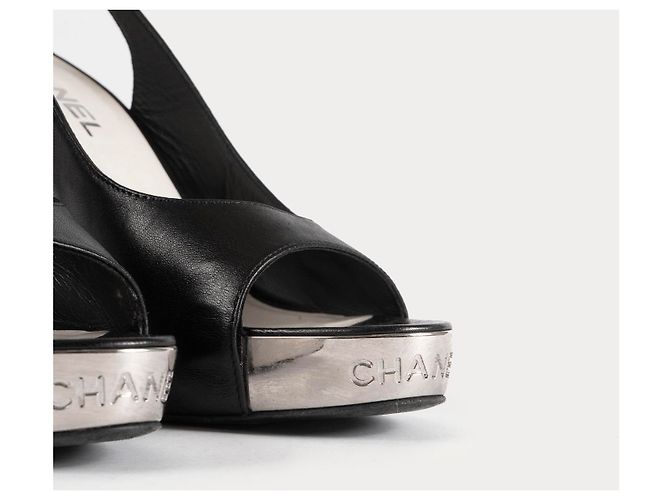 CHANEL Absätze EU 39 Leder Schwarz - Ansicht 2