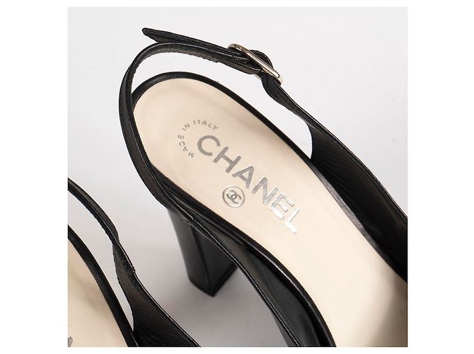 CHANEL Absätze EU 39 Leder Schwarz - Ansicht 3