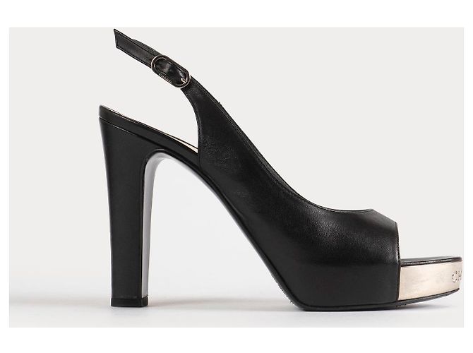 CHANEL Absätze EU 39 Leder Schwarz - Ansicht 4