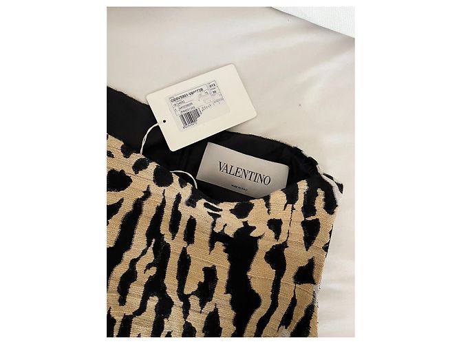 VESTIDO VALENTINO JAGUAR Negro Crudo Blanco roto Caramelo - vista 5
