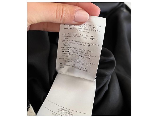 VESTIDO VALENTINO JAGUAR Negro Crudo Blanco roto Caramelo - vista 7