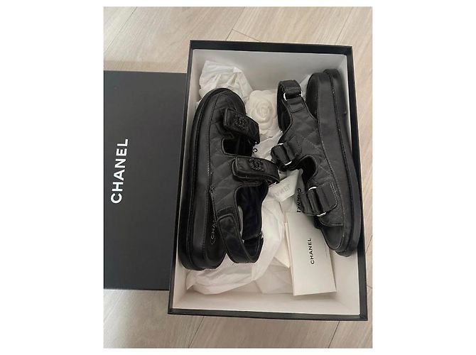 Papà sandali Chanel neri 37 Nero - vista 2
