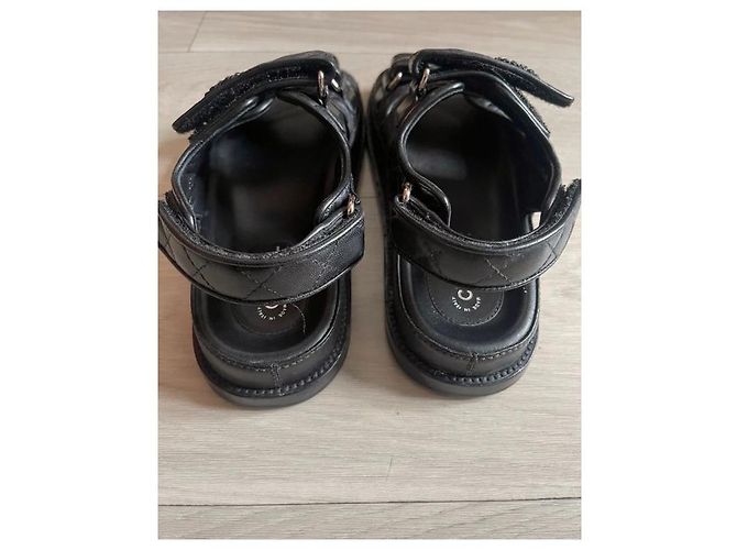 Papà sandali Chanel neri 37 Nero - vista 3