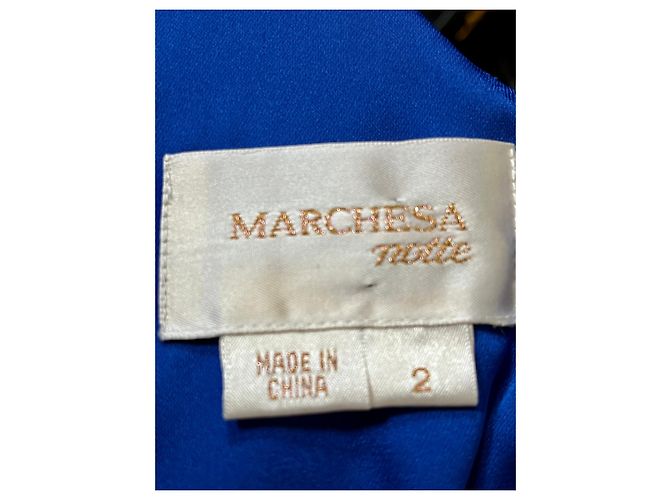 Atemberaubendes Ascot-Kleid von Marchesa Notte Blau - Ansicht 3