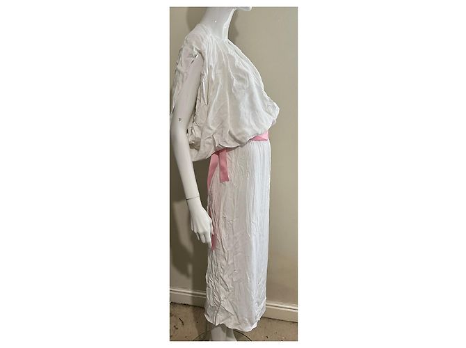 Diane Von Furstenberg DvF Juliette Maxikleid aus Krepp Weiß - Ansicht 2