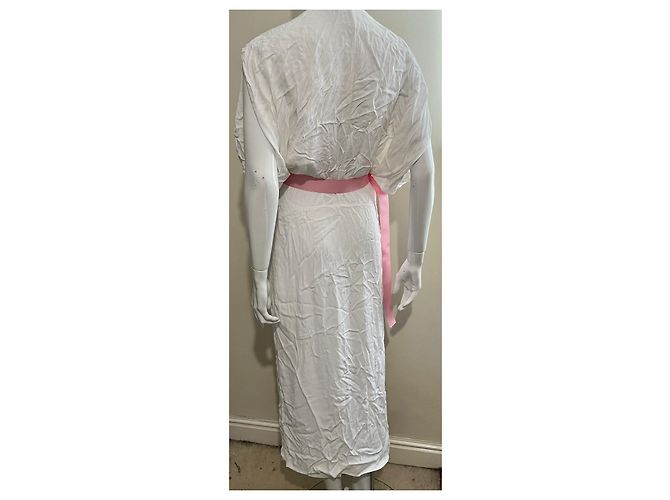 Diane Von Furstenberg DvF Juliette Maxikleid aus Krepp Weiß - Ansicht 3