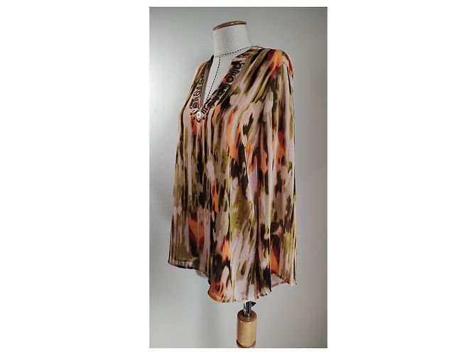 Top Calvin Klein in Viscosa Multicolore XL - vista 4