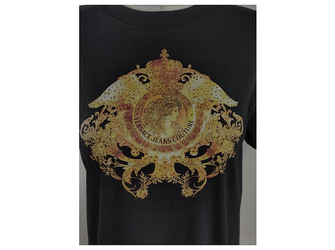 Vestido camiseta Versace Jeans Couture negro de algodón - vista 2