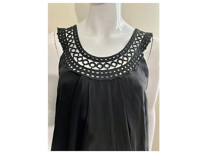 Temperley London Abito baby doll Temperley in seta e pizzo Nero - vista 2