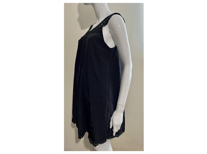 Temperley London Abito baby doll Temperley in seta e pizzo Nero - vista 3