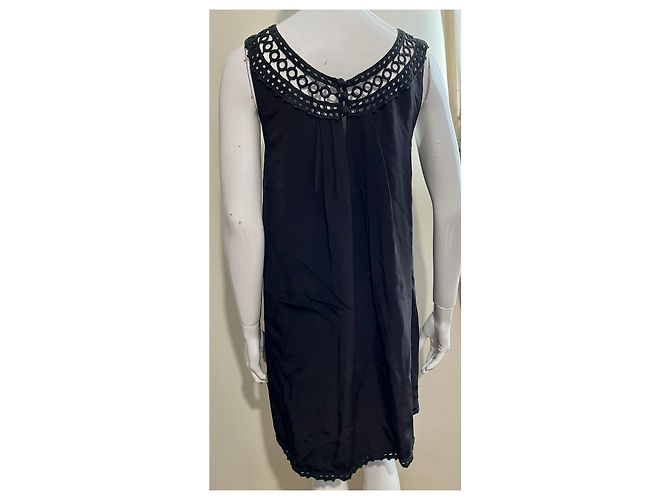 Temperley London Abito baby doll Temperley in seta e pizzo Nero - vista 4
