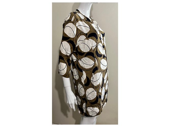 Diane Von Furstenberg Vestido de seda DvF Breanna con estampado característico Caqui - vista 2