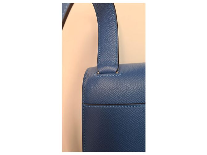 Borsa a mano Hermès Della Cavalleria in pelle blu - vista 2