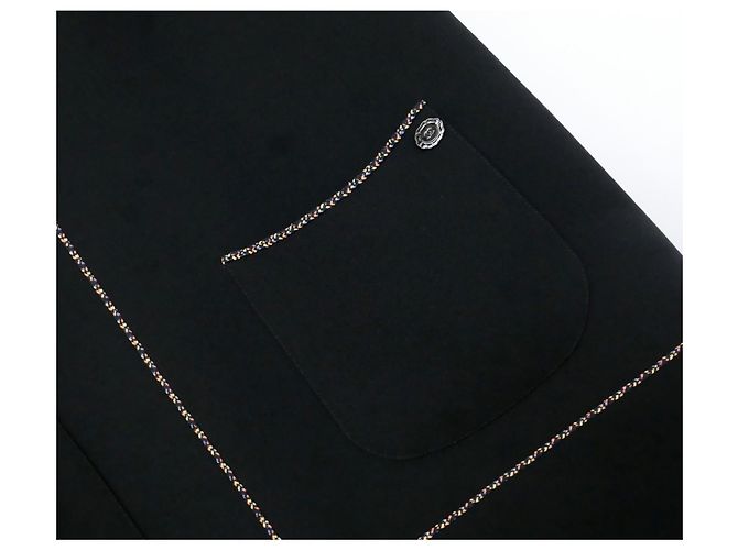 Chanel Spring 2014 Schulterfreies Kleid mit Seilbesatz Schwarz - Ansicht 4