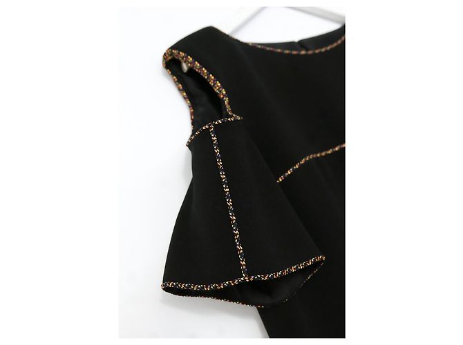Chanel Spring 2014 Schulterfreies Kleid mit Seilbesatz Schwarz - Ansicht 6