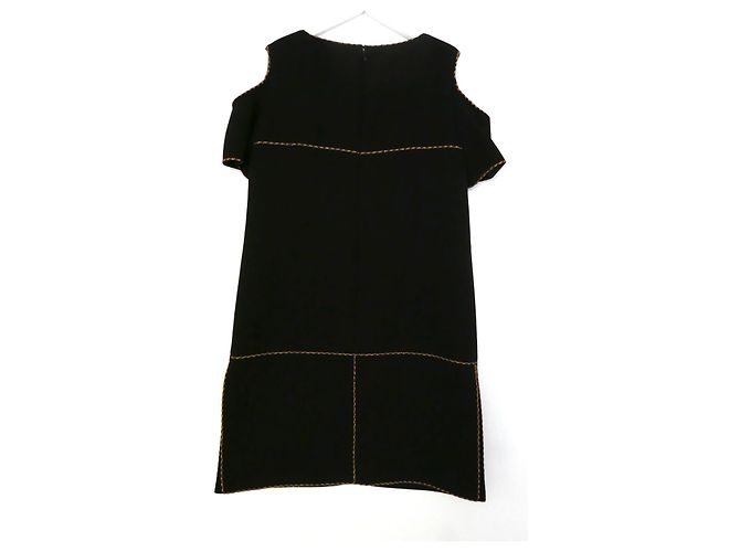 Chanel Spring 2014 Schulterfreies Kleid mit Seilbesatz Schwarz - Ansicht 7
