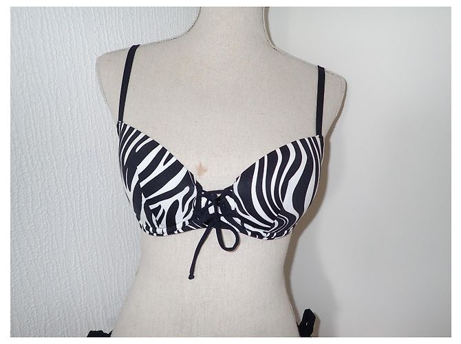 Autre Marque The Savage Badeanzug Set schwarz weiß gestreift - Ansicht 4