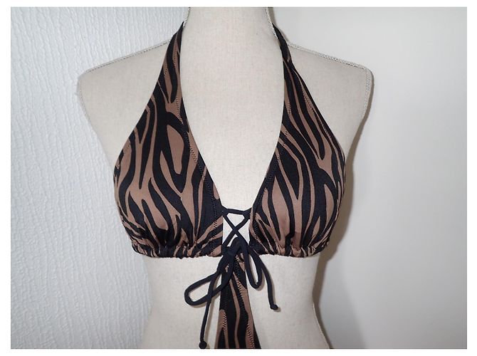 Autre Marque Set Trikini e Costume da Bagno The Savage Zebra Nera e Marrone Nero - vista 11