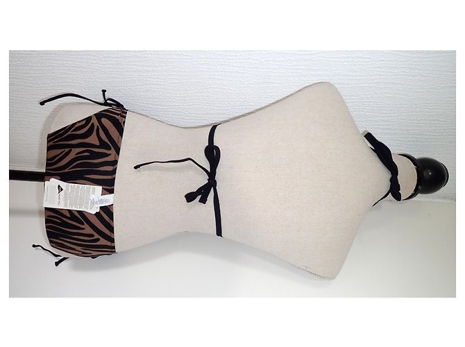 Autre Marque Set Trikini e Costume da Bagno The Savage Zebra Nera e Marrone Nero - vista 14