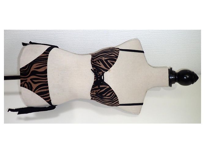 Autre Marque Set Trikini e Costume da Bagno The Savage Zebra Nera e Marrone Nero - vista 3