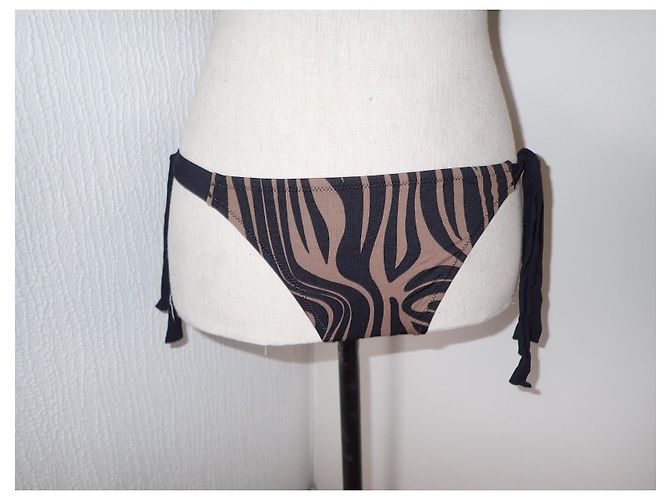 Autre Marque Set Trikini e Costume da Bagno The Savage Zebra Nera e Marrone Nero - vista 4