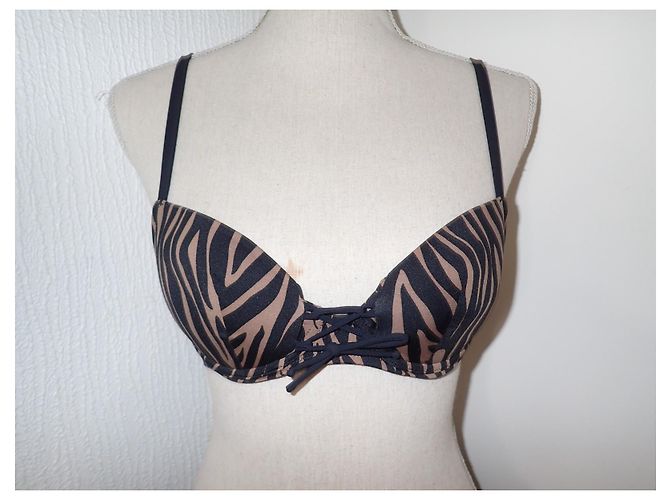 Autre Marque Set Trikini e Costume da Bagno The Savage Zebra Nera e Marrone Nero - vista 5