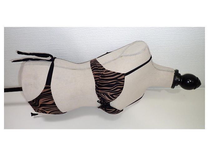 Autre Marque Set Trikini e Costume da Bagno The Savage Zebra Nera e Marrone Nero - vista 7