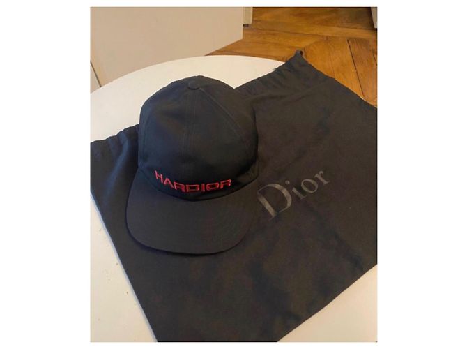 Cappellino Christian Dior HARDIOR nero cuciture rosse - vista 2