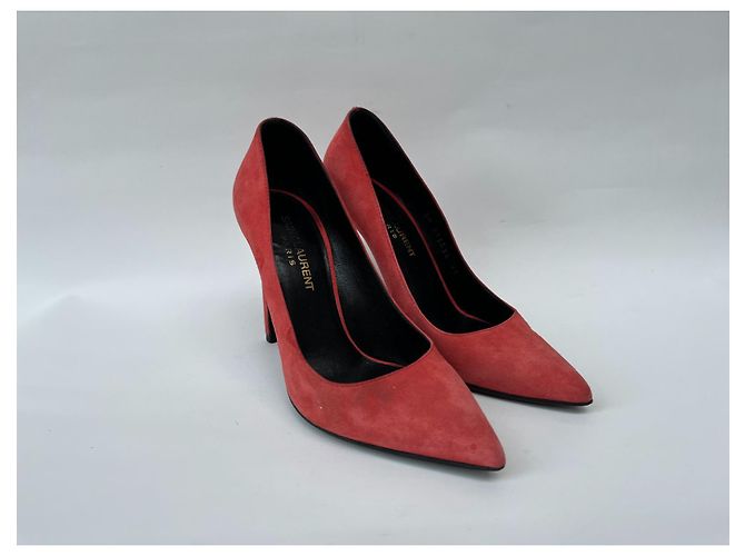Décolleté Saint Laurent Corallo Scamosciato - vista 11