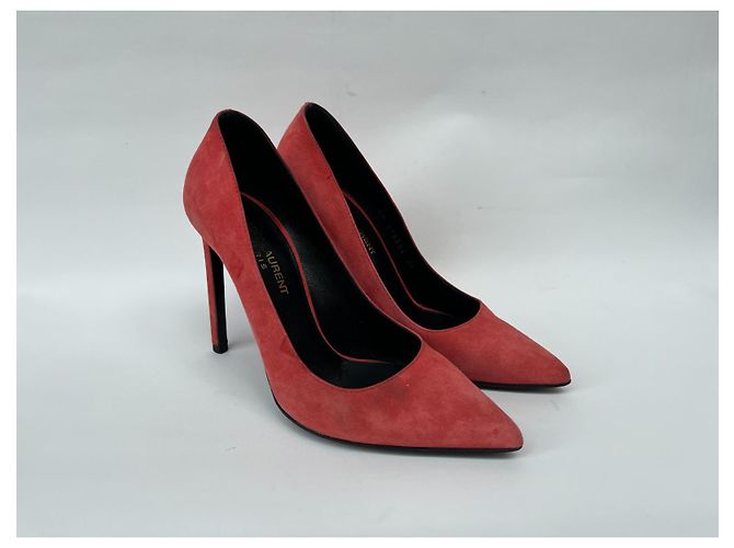 Décolleté Saint Laurent Corallo Scamosciato - vista 2