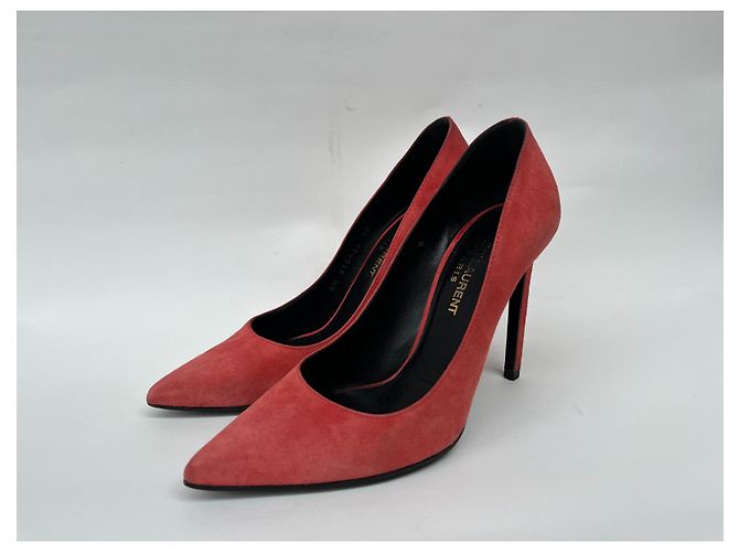Décolleté Saint Laurent Corallo Scamosciato - vista 4