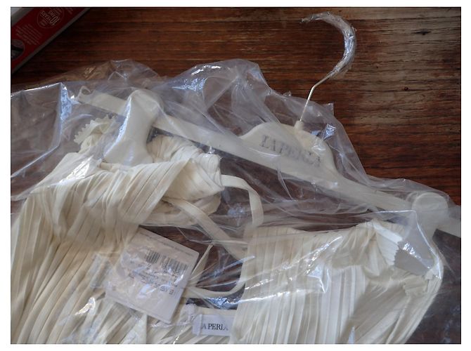 Vestido de praia plissado La Perla Thar Marfim Fora de branco - vista 13